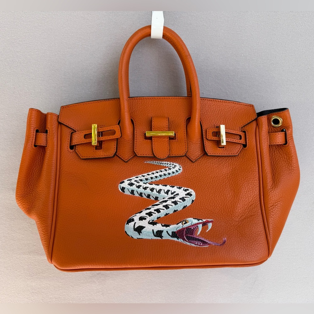 Anna Cortina Handbag Genuine Leather Handmade Hand Painted by Philippe Boonen